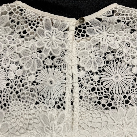 Wayf White Dress with Floral Lace Yoke - Picture 10 of 13